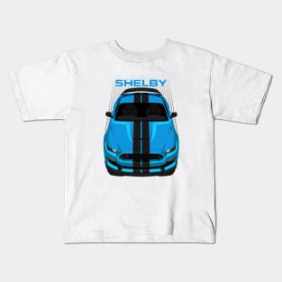 Ford Mustang Shelby GT350R 2015 - 2020 - Grabber Blue - Black Stripes Kids T-Shirt